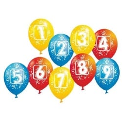 6 Zahlenluftballons - verschiedene Zahlen zur Auswahl