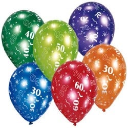 5er Pack Zahlenluftballons 18/25/30/40/50/60/70/80