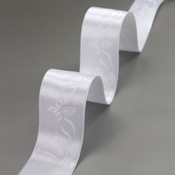 2 Meter Tischband Hochzeit Athen, Tauben, Ringe in Weiß, 40 mm