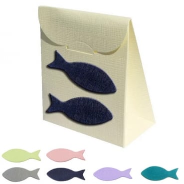 Bonboniere Tasche mit Fischen in 6 Farben zur Auswahl