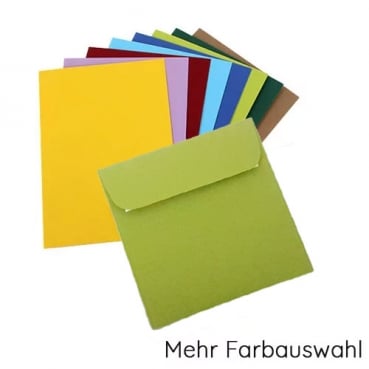 Kuvert quadratisch, Briefumschlag in 25 Farben, Artoz Qualitätspapier 100gm2