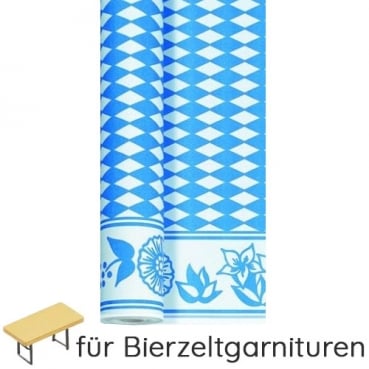 40 Meter Duni Tischdeckenrolle Bayrische Raute für Bierzeltgarnitur, Breite 90 cm