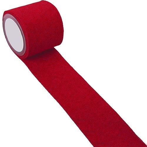 5 Meter Filzband breit in Rot meliert, 10 cm.
