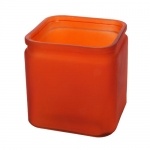 Vierkant Glas in Orange, satiniert Vierkant Glas in Orange, satiniert
