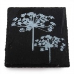 Schiefer Kerzenuntersetzer quadratisch mit Motiv, 10 cm Schiefer Kerzenuntersetzer quadratisch mit Motiv, 10 cm