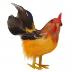 Feder Huhn mit Drahtfüßen, 9 cm Feder Huhn mit Drahtfüßen, 9 cm