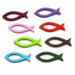 8 bunt gemischte Kommunion Fische aus Filz, 60 mm 8 bunt gemischte Kommunion Fische aus Filz, 60 mm