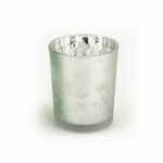 Teelichtglas Schmetterling verspiegelt in Weiß, 68 mm Teelichtglas Schmetterling verspiegelt in Weiß, 68 mm