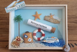 3D Bilderrahmen als Geldgeschenk für eine Reise.