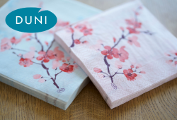 Duni Frühlingsserie Cherry Breeze Blue und Pink.