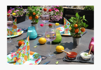Tropische Gartenparty