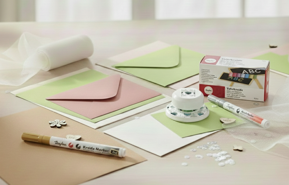 Bastelzubehör-Kartengestaltung