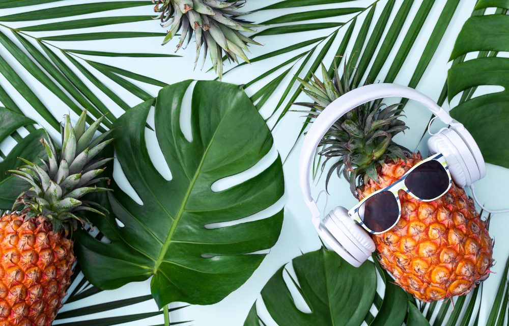 Mottodeko für eine tropische Gartenparty.