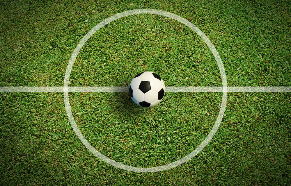 Tischdeko für die Fußballparty.