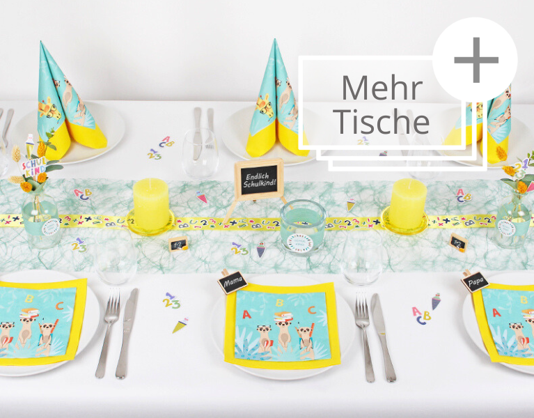 Tischdeko Mustertische Einschulung Schulanfang