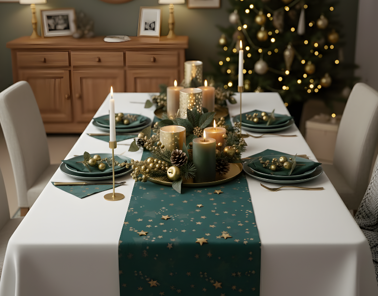 Weihnachtsdeko in klassischem Grün.