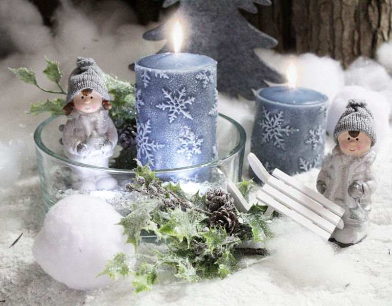 Dekoidee Winterkinder im Schnee