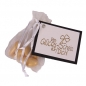 Gastgeschenk Mandelsäckchen Organza in Creme mit Karte