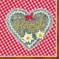 20er Pack Heimat Herz Rot Servietten, 33 x 33 cm.