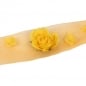 1 Meter Organza Tischband mit Rosen in Gelb