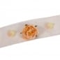 1 Meter Organza Tischband mit Rosen in Apricot.