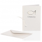 Einladungskarte Fisch in Creme Metallic