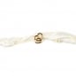 5 Meter Trendy Band mit Perlen und Doppelherzen in Creme/Gold.