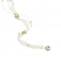 5 Meter Trendy Band mit Perlen und Doppelherzen in Creme/Gold