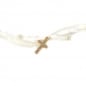 5 Meter Trendy Band mit Perlen und Kreuzen in Creme/Gold