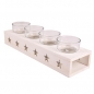 Adventskranz, Glas Teelichthalter, Holzgestell mit Sternen, 31,5 cm