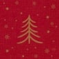 Duni Zelltuch Serviette 33 cm rot mit goldenen Weihnachtsbäumen aus der Serie Shimmer Trees.