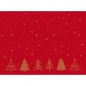 Dunicel Tischset in Rot mit goldfarbenem Tannenbaum Muster der Serie Shimmer Trees.