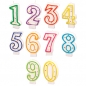 Zahlenkerzen 0 bis 9 in verschiedenen Farben