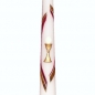 Stabkerze mit Kelch, Hostie in Gold-Bordeaux