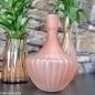 Glas Vase, gestreift -Share- matt in Kupferrosa, 23 cm