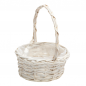 Hochzeit Weide Blumenkörbchen Lisa, für Blumenkinder, in Creme-Weiß, 23 cm.
