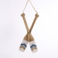 Deko Holz Paddel mit Sisalschlaufe, 21,5 cm.