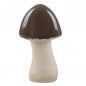 Großer Porzellan Pilz mit Hut in Braun glasiert,19 cm.
