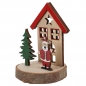 Kleine Holz Weihnachtsmotiv Baumscheibe mit Rentier, 11 cm.