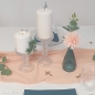 Dekobeispiel für 6er Bund Dahlien in Peach, 24 cm.