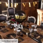 Dekobeispiel für Tischdeko VIP in Schwarz/Gold metallic.