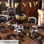 Dekobeispiel Tischdeko VIP in Schwarz/Gold.