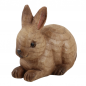 Dekofigur Osterhase in Holz-Optik, liegend, 12 cm.