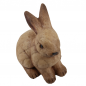 Dekofigur Osterhase in Holz-Optik, sitzend, 11 cm.
