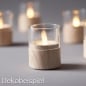 Dekobeispiel - Duni LED Kerzenhalter Neat, Light Wood, 70 mm