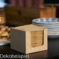 Dekobeispiel für Duni ecoecho® Spenderbox mit 50 Dunisoft Cocktail Servietten.