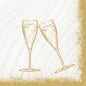 Duni Zelltuch Servietten Sparkly Cheers White, 33 x 33 cm.