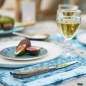 Duni Dunisilk Mitteldecken Maja - Abwischbare Mediterrane Sommer-Mitteldecken im Patchwork-Look in den Farben des Meeres.