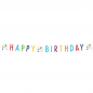1,8 Meter Partykette, Geburtstag -Happy Birthday- Konfetti, bunt