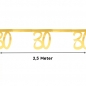 2,5 Meter Girlande, Geburtstag, -30- in Gold, 20,5 cm.